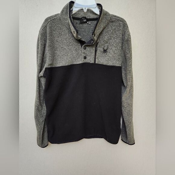 Spyder men's winter fleece 3 snap pullover sweatshirt sweater Med‎ - Picture 1 of 9
